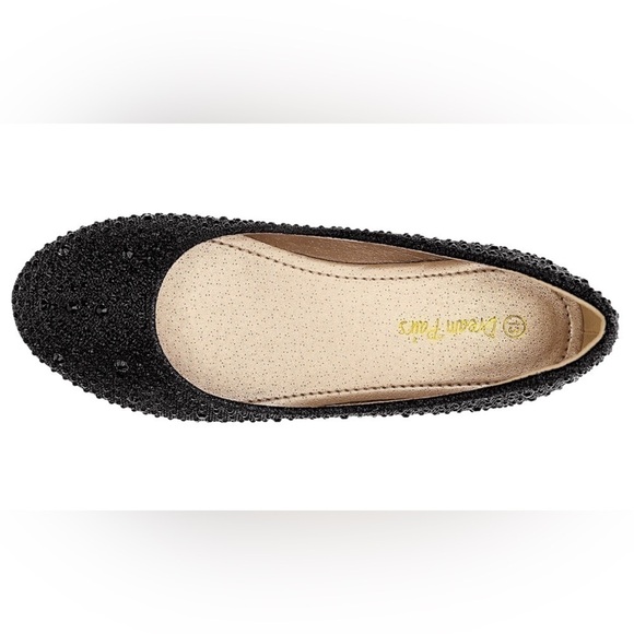 Dream Pairs Girls MUY-SHINE Flats Black Glitter Slip On Flats Size-4 NIB - Picture 6 of 8